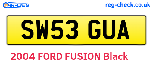 SW53GUA are the vehicle registration plates.