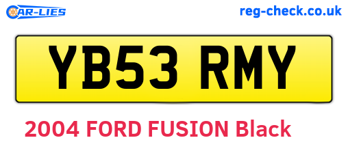 YB53RMY are the vehicle registration plates.