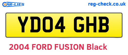 YD04GHB are the vehicle registration plates.