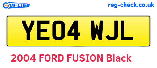 YE04WJL are the vehicle registration plates.