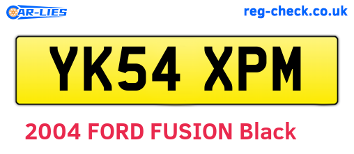 YK54XPM are the vehicle registration plates.