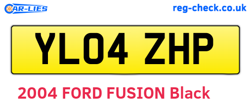 YL04ZHP are the vehicle registration plates.