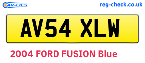 AV54XLW are the vehicle registration plates.