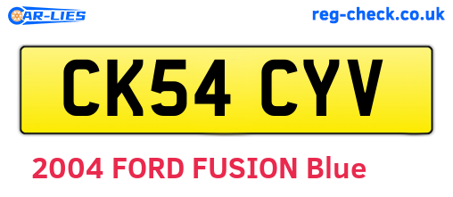 CK54CYV are the vehicle registration plates.