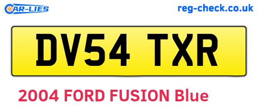 DV54TXR are the vehicle registration plates.