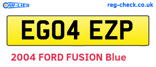 EG04EZP are the vehicle registration plates.