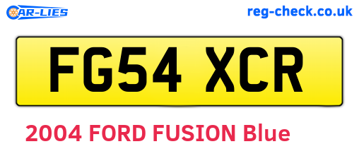 FG54XCR are the vehicle registration plates.