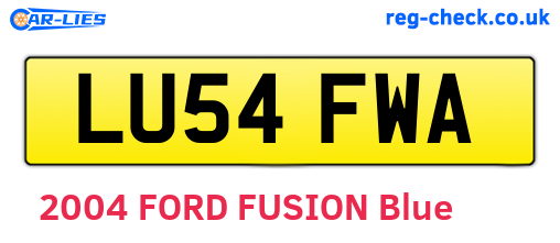 LU54FWA are the vehicle registration plates.