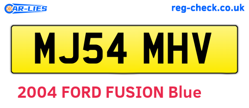 MJ54MHV are the vehicle registration plates.