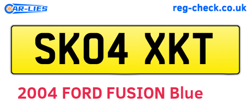 SK04XKT are the vehicle registration plates.