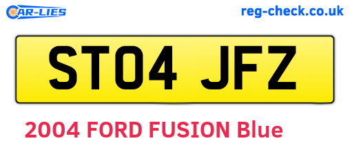 ST04JFZ are the vehicle registration plates.
