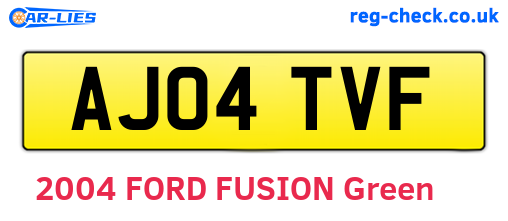 AJ04TVF are the vehicle registration plates.