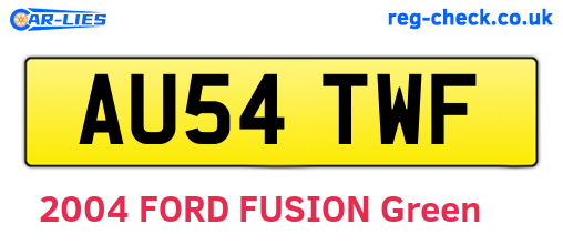 AU54TWF are the vehicle registration plates.