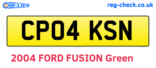 CP04KSN are the vehicle registration plates.