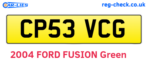 CP53VCG are the vehicle registration plates.