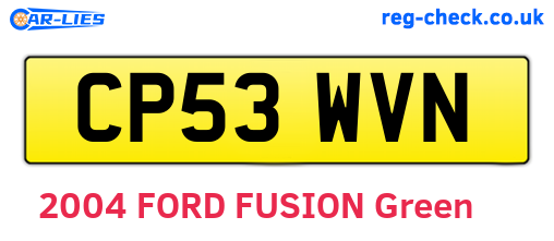 CP53WVN are the vehicle registration plates.