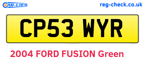 CP53WYR are the vehicle registration plates.