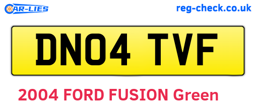 DN04TVF are the vehicle registration plates.