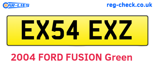 EX54EXZ are the vehicle registration plates.