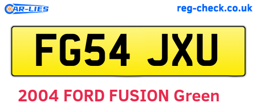 FG54JXU are the vehicle registration plates.