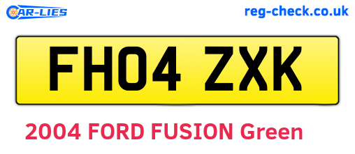 FH04ZXK are the vehicle registration plates.