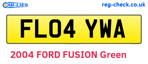 FL04YWA are the vehicle registration plates.