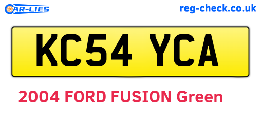 KC54YCA are the vehicle registration plates.