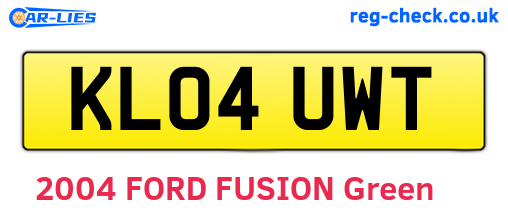 KL04UWT are the vehicle registration plates.
