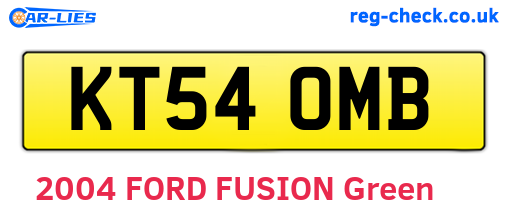 KT54OMB are the vehicle registration plates.