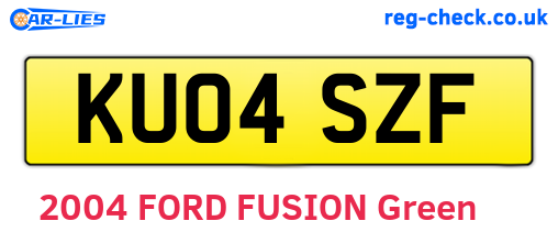 KU04SZF are the vehicle registration plates.