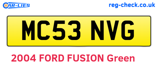 MC53NVG are the vehicle registration plates.