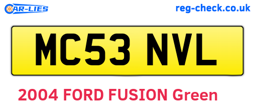MC53NVL are the vehicle registration plates.