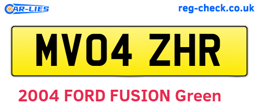 MV04ZHR are the vehicle registration plates.