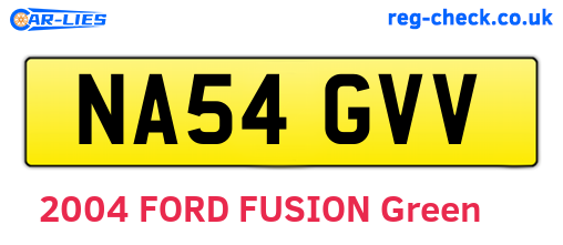 NA54GVV are the vehicle registration plates.