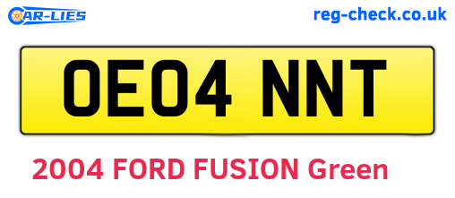 OE04NNT are the vehicle registration plates.