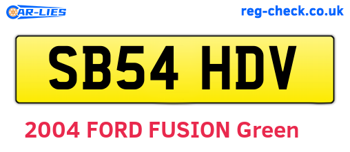 SB54HDV are the vehicle registration plates.