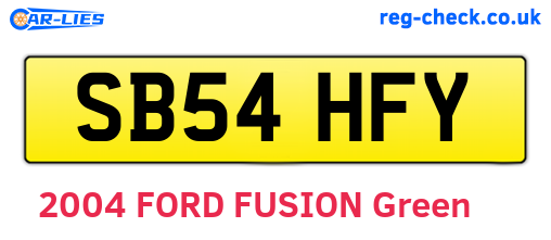 SB54HFY are the vehicle registration plates.