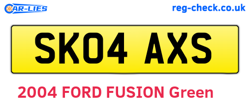 SK04AXS are the vehicle registration plates.