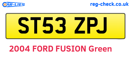 ST53ZPJ are the vehicle registration plates.