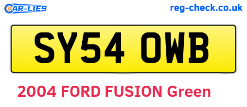 SY54OWB are the vehicle registration plates.