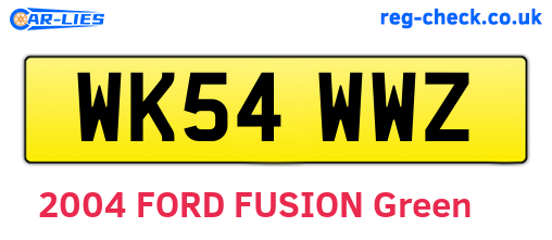 WK54WWZ are the vehicle registration plates.