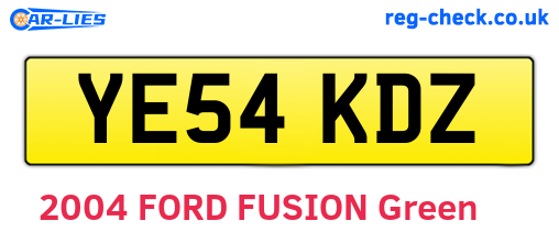 YE54KDZ are the vehicle registration plates.
