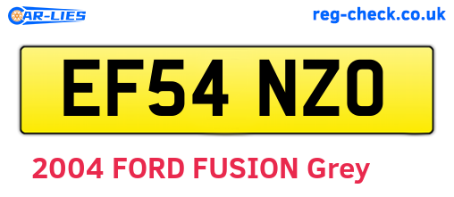 EF54NZO are the vehicle registration plates.