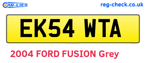 EK54WTA are the vehicle registration plates.