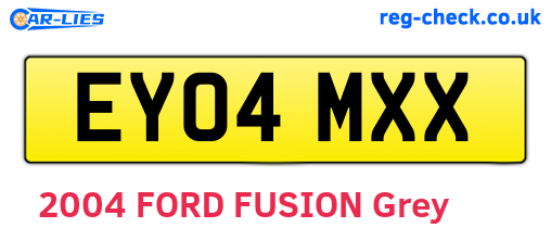 EY04MXX are the vehicle registration plates.