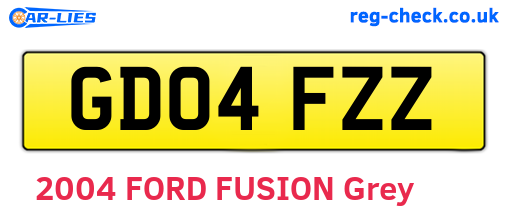GD04FZZ are the vehicle registration plates.