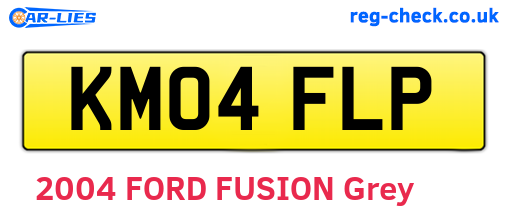 KM04FLP are the vehicle registration plates.