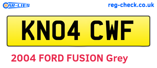 KN04CWF are the vehicle registration plates.