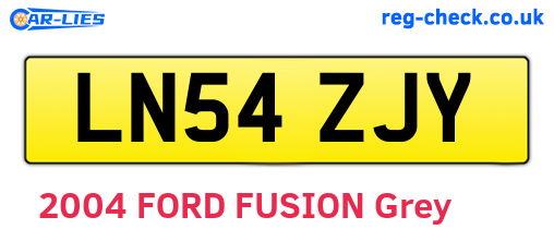 LN54ZJY are the vehicle registration plates.