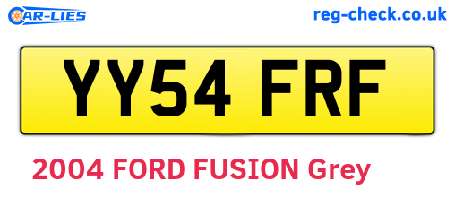 YY54FRF are the vehicle registration plates.